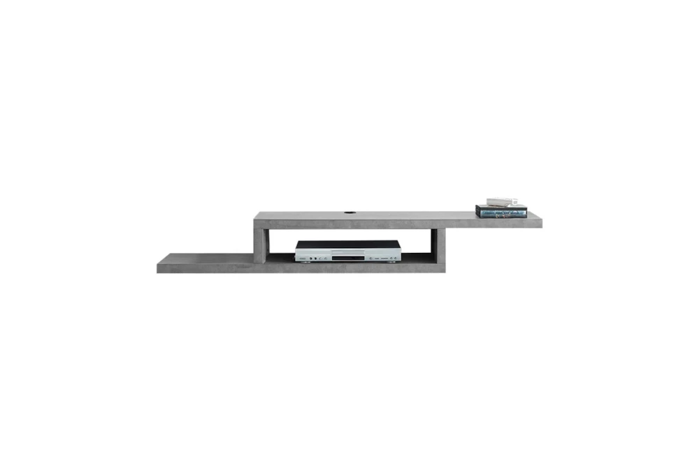 Stone Grey 60" Asymmetrical Wall Mounted Floating Modern Tv Stand