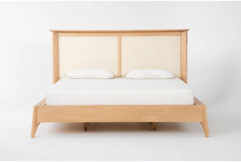 Mariko California King Wood & Cane Platform Bed - 360