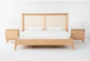 Mariko King Wood & Cane Platform 3 Piece Bedroom Set With 2 2-Drawer Nighstands - Signature