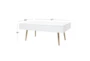 Contemporary White Coffee Table With Storage - Detail