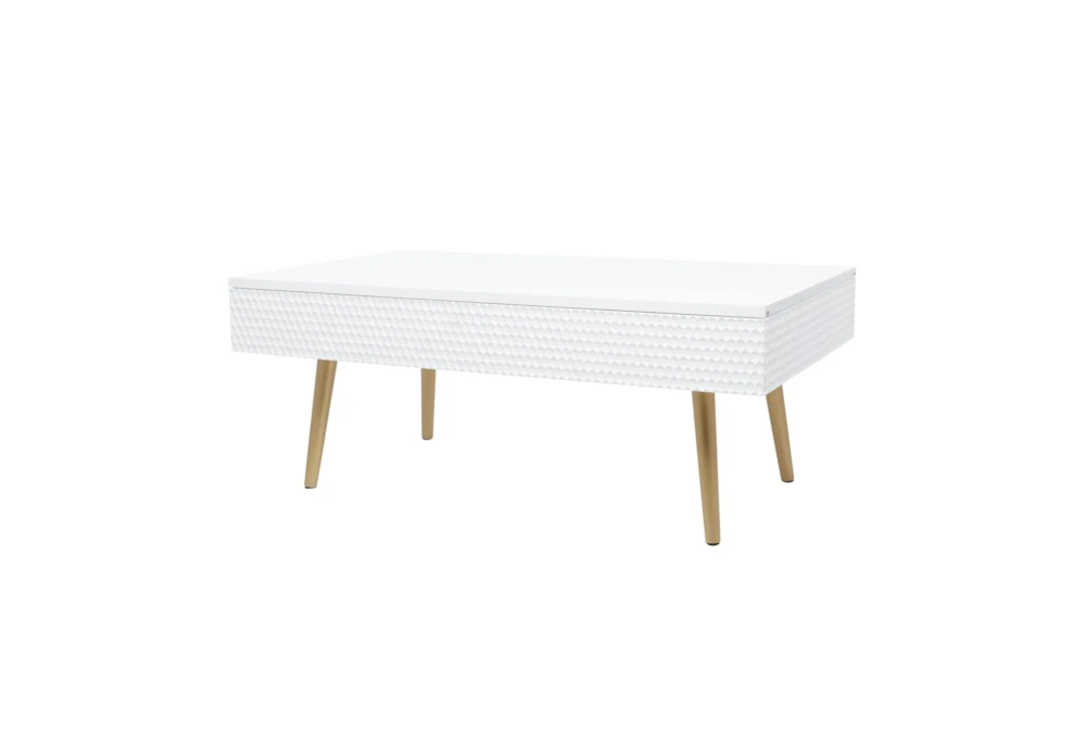 Contemporary White Coffee Table With Storage