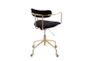 Daria Velvet Black Rolling Office Desk Chair With Gold Metal Frame - Back