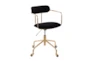 Daria Velvet Black Rolling Office Desk Chair With Gold Metal Frame - Signature