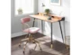 Daria Velvet Pink Rolling Office Desk Chair With Gold Metal Frame - Room