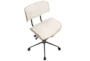 Linnea Walnut + Cream Faux Leather Swivel Adjustable Rolling Office Desk Chair - Top