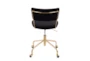 Trixie Velvet Black Rolling Office Desk Chair With Gold Metal Frame - Back