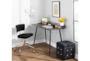 Trixie Velvet Black Rolling Office Desk Chair With Gold Metal Frame - Room