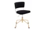 Trixie Velvet Black Rolling Office Desk Chair With Gold Metal Frame - Signature