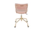 Trixie Velvet Pink Rolling Office Desk Chair With Gold Metal Frame - Back