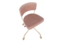 Trixie Velvet Pink Rolling Office Desk Chair With Gold Metal Frame - Top