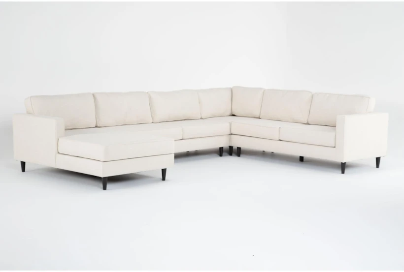 Calais Vanilla 142" 4 Piece Sectional with Left Arm Facing Chaise - 360