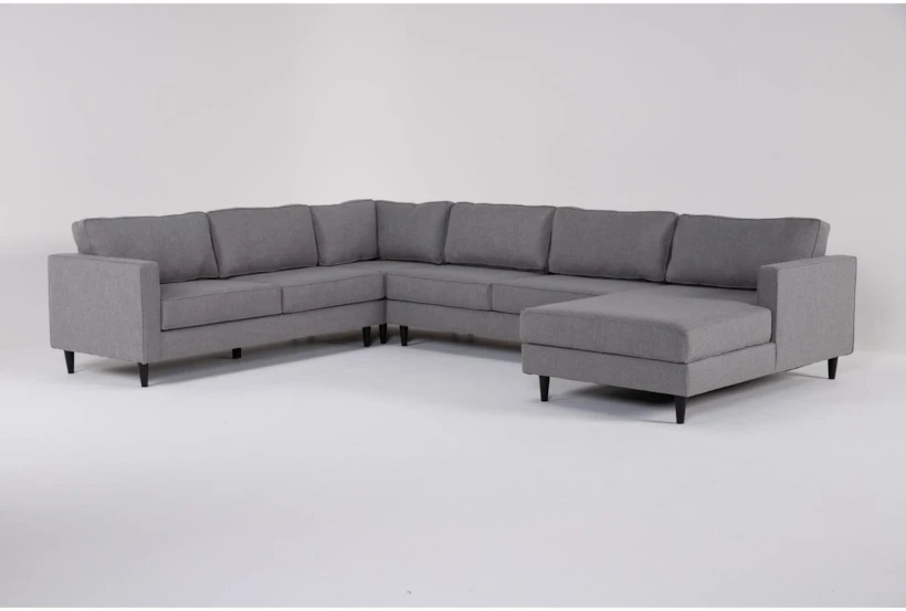 Calais Gravel 142" 4 Piece Sectional with Right Arm Facing Chaise - 360