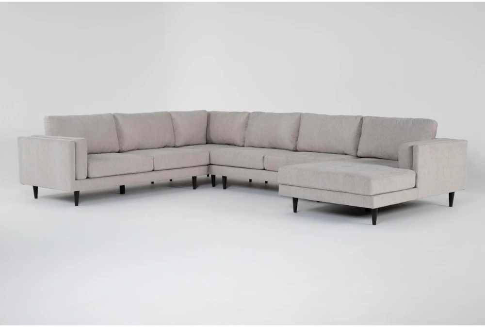 Aries Seal 145" 4 Piece Sectional with Right Arm Facing Chaise