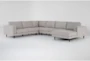 Aries Seal 145" 4 Piece Sectional with Right Arm Facing Chaise - Signature