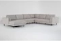 Aries Seal 145" 4 Piece Sectional with Left Arm Facing Chaise - Signature