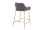 Danny Gold And Grey Faux Leather Counter Stool Set Of 2 - Back