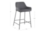 Danny Gold And Grey Faux Leather Counter Stool Set Of 2 - Detail