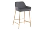 Danny Gold And Grey Faux Leather Counter Stool Set Of 2 - Front