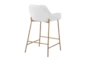 Danny Gold And White Faux Leather Counter Stool Set Of 2 - Back