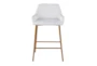 Danny Gold And White Faux Leather Counter Stool Set Of 2 - Front