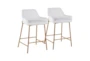 Danny Gold And White Faux Leather Counter Stool Set Of 2 - Signature