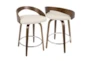 Gregg Cream Faux Leather Counter Stool Set Of 2 - Front