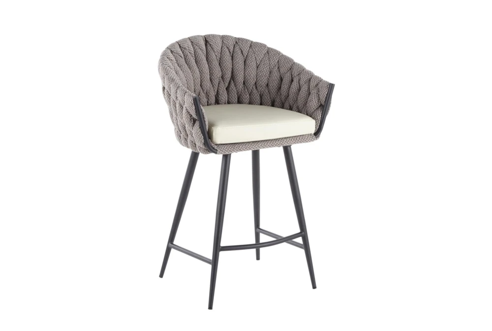 Braiden Cream And Grey Faux Leather Counter Stool