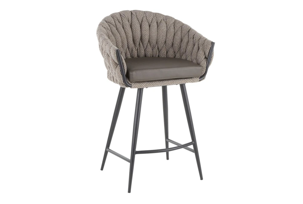 Braiden Grey Faux Leather Counter Stool