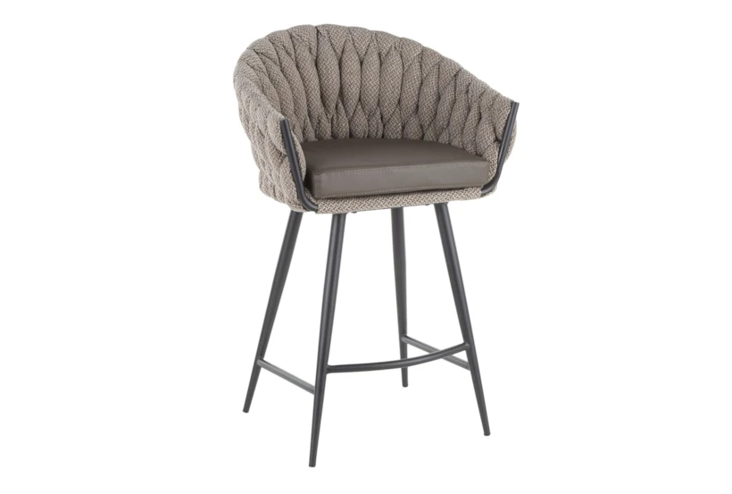 Braiden Grey Faux Leather Counter Stool - 360