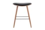Sadie Black Faux Leather Counter Stool Set Of 2 - Back
