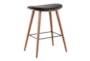Sadie Black Faux Leather Counter Stool Set Of 2 - Front