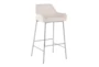 Danny Chrome And Cream Bar Stool Set Of 2 - Front