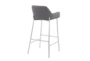 Danny Chrome And Grey Faux Leather Bar Stool Set Of 2 - Back