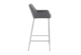 Danny Chrome And Grey Faux Leather Bar Stool Set Of 2 - Side