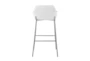 Danny Chrome And White Faux Leather Bar Stool Set Of 2 - Back