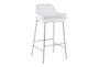 Danny Chrome And White Faux Leather Bar Stool Set Of 2 - Front