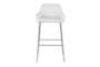 Danny Chrome And White Faux Leather Bar Stool Set Of 2 - Front