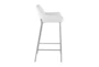 Danny Chrome And White Faux Leather Bar Stool Set Of 2 - Side