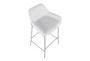 Danny Chrome And White Faux Leather Bar Stool Set Of 2 - Top