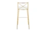 Harlon 30" Gold And White Faux Leather Barstool Set Of 2 - Back