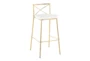 Harlon 30" Gold And White Faux Leather Barstool Set Of 2 - Front