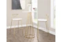 Harlon 30" Gold And White Faux Leather Barstool Set Of 2 - Room