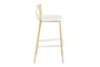 Harlon 30" Gold And White Faux Leather Barstool Set Of 2 - Side