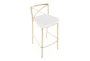 Harlon 30" Gold And White Faux Leather Barstool Set Of 2 - Top