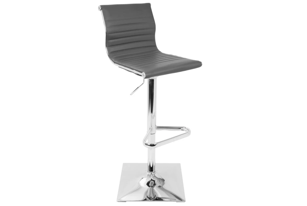 Molly Grey Faux Leather Adjustable Swivel Barstool