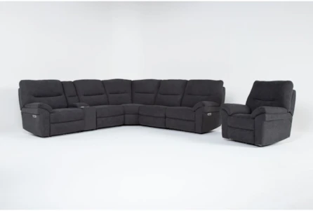 Anderson Grey 6 Piece Power Reclining Modular Sectional with Power Recliner & USB - Main