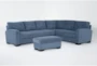 Avery Blue 116" 2 Piece Sectional with Left Arm Facing Sofa & Ottoman - Signature