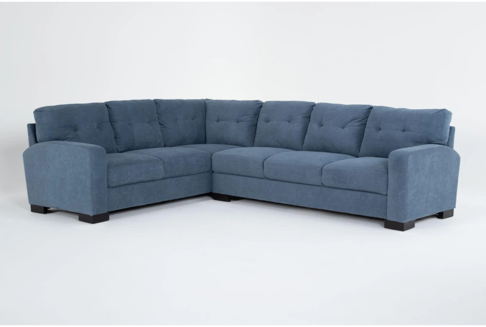 Avery Blue 116" 2 Piece Sectional with Right Arm Facing Sofa