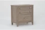Cambria Grey 2-Drawer Nightstand With USB - Side