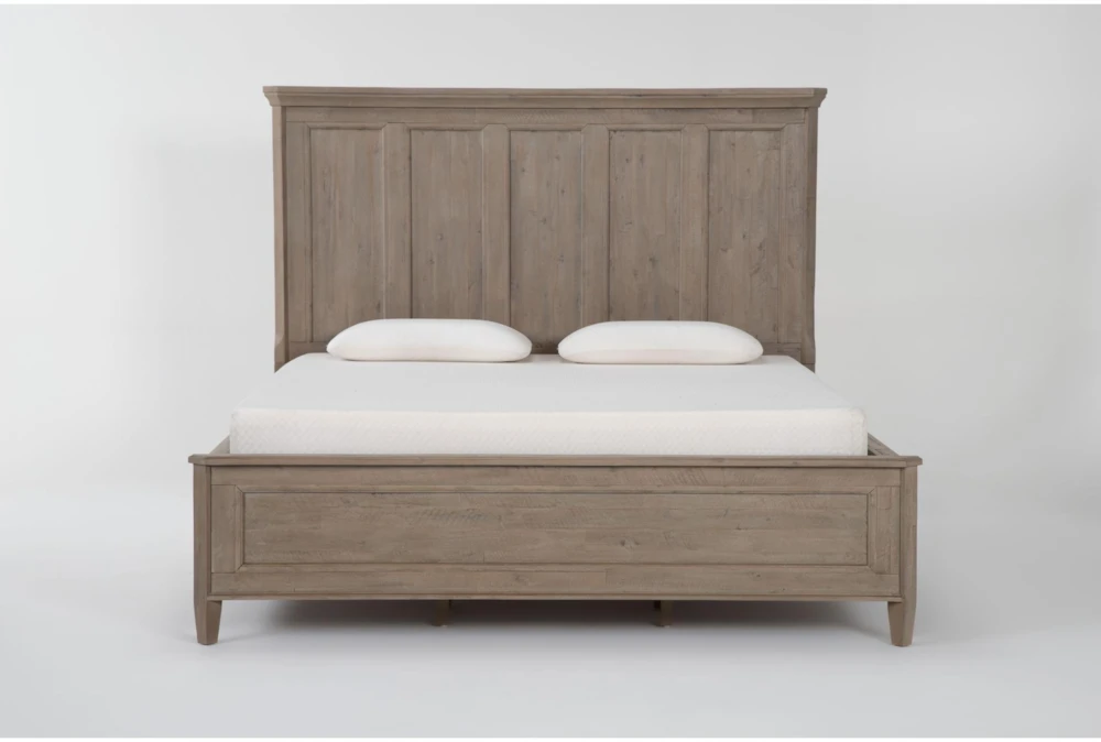 Cambria Grey California King Wood Panel Bed